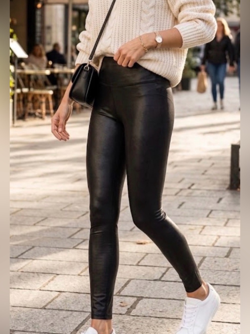 SPANX NWT Faux Leather High Rise Leggings Black XS Petite 25” Inseam